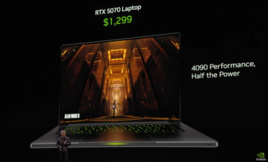 NVIDIA CES2025, GeForce RTX 5070 搭載ノート