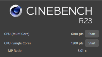 Ryzen 5 3500, CINEBENCH R23