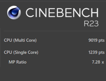 GALLERIA XL7C-R36, Core i7-10875H CINEBENCH R23, ターボモード