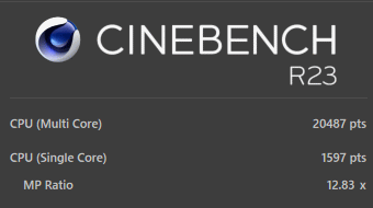 Ryzen 9 5900X, CINEBENCH R23