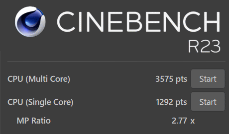 NEC LAVIE Pro Mobile / Direct PM, Core i7-1165G7 15W, CINEBENCH R23