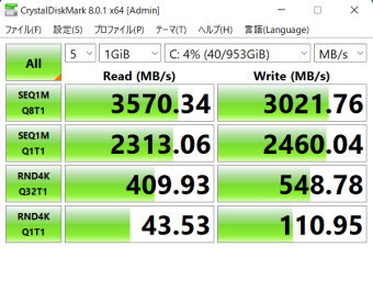 HP ENVY x360 13-ay, Crystal Disk Mark, default