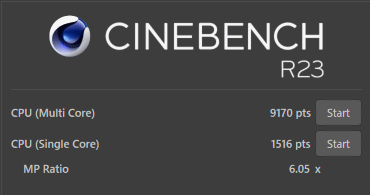 G-Tune HL-B, Core i7-11700, Cinebench R23