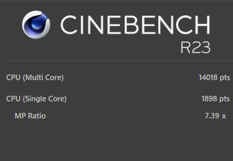 raytrek XV（2022）,Core i7-12700, CINEBENCH R23