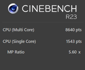Core i7-1260P, CINEBENCH R23, dynabook RZ/HV