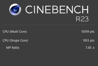 GALLERIA XA7C-R38, Core i7-12700, CINEBENCH R23