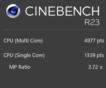 Core i5-1235U, CINEBENCH R23, New Latitude 7330 Ultralight