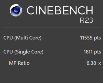 Core i7-12700H, CINEBENCH R23, raytrek R6-AA, オフィスモード