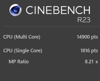 Core i7-12700H, CINEBENCH R23, raytrek R6-AA, パフォーマンスモード