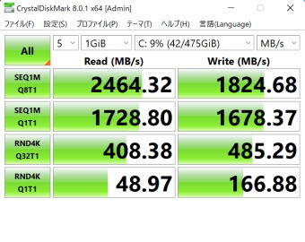 DAIV 6N, Crystal Disk Mark, default