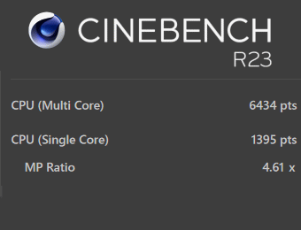Ryzen 5 5625U, CINEBENCH R23, mouse B5-R5(2022), 静音モード