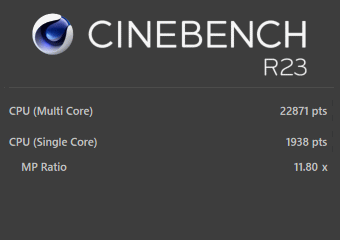 raytrek ZQ-A4000, Core i7-12700K, CINEBENCH R23