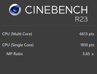 Core i7-12650H, CINEBENCH R23, mouse K5, バランスモード