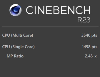 Core i7-12650H, CINEBENCH R23, mouse K5, 静音モード