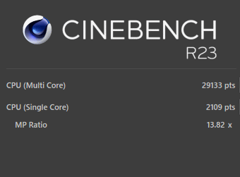 Core i7-13700K, Galleria ZA7C-R48, CINEBENCH R23