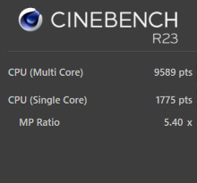 ROG Ally, CINEBENCH R23, パフォーマンスモード