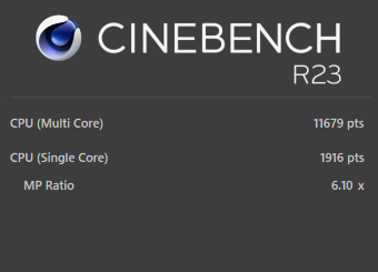 Core i9-13900H, CINEBENCH R23, ASUS Zenbook Pro 14X OLED UX3404VA, スタンダードモード