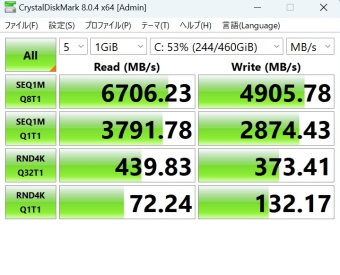 Samsung PM9A1 500GB, Crystal Disk Mark, default