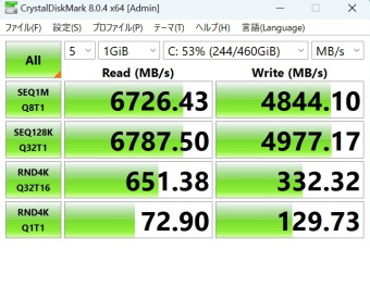 Samsung PM9A1 500GB, Crystal Disk Mark, NVMe SSD Mode