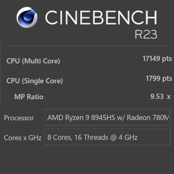 Ryzen 9 8945HS, CINEBENCH R23, ROG Zephyrus G14 GA403