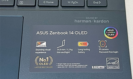 ASUS Zenbook 14 OLED シール