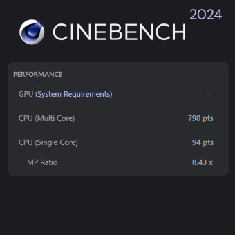Ryzen 7 5700X, NEXTGEAR JG-A7G6T, CINEBENCH 2024