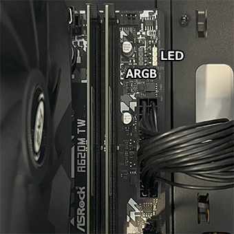 Lightning-G AV-Ti7W(Ryzen7 7700/RTX5060Ti 16GB搭載)A620M TW のLEDヘッダー